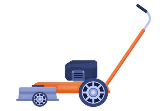 Download Push Mower Cartoon Icon. Lawn Trimming M - Premium Bundle