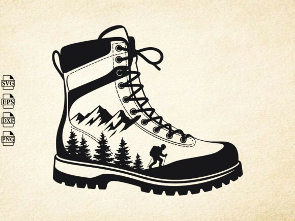 Download Hiking Boot Svg, Forest Scene Svg - Premium Resources