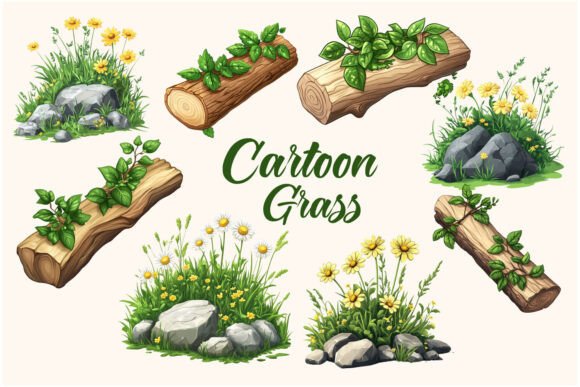 Download Cartoon Grass Elements - Cartoon grass Collection