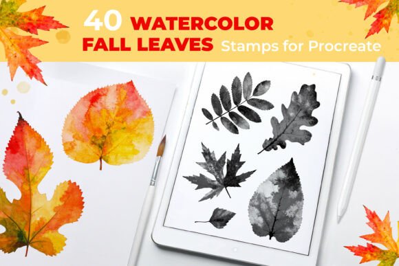 Download Watercolor Fall Leaves Procreate Stamps - Fall Collection