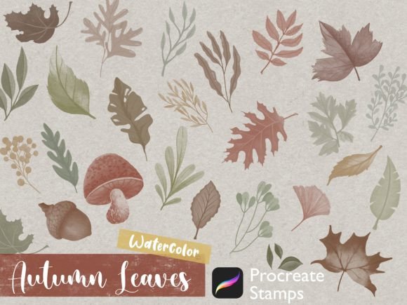 Download Procreate Autumn Leaves Stamp Fall Art - Fall Collection