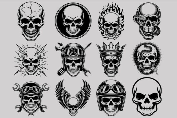 Download Skull SVG Bundle.Gothic Skull Vector Pac - Skull svg Collection