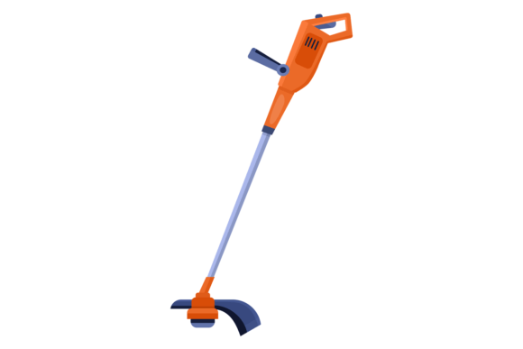 Download Grass Trimming Device Cartoon Icon. Lawn - Premium Bundle