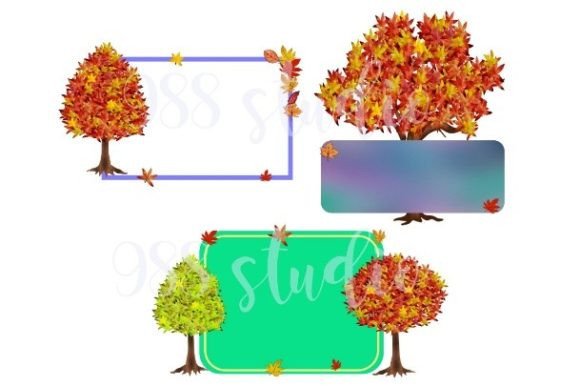 Download Fall Tree Frame Png Botanical Background - Fall Collection
