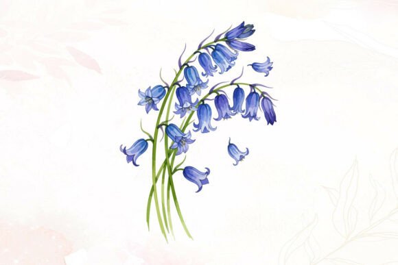 Download Dynamic Watercolor Bluebells Falling - Fall Collection