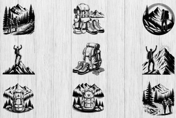 Download Hiking Scenes SVG Bundle, Forest Scene - Premium Resources